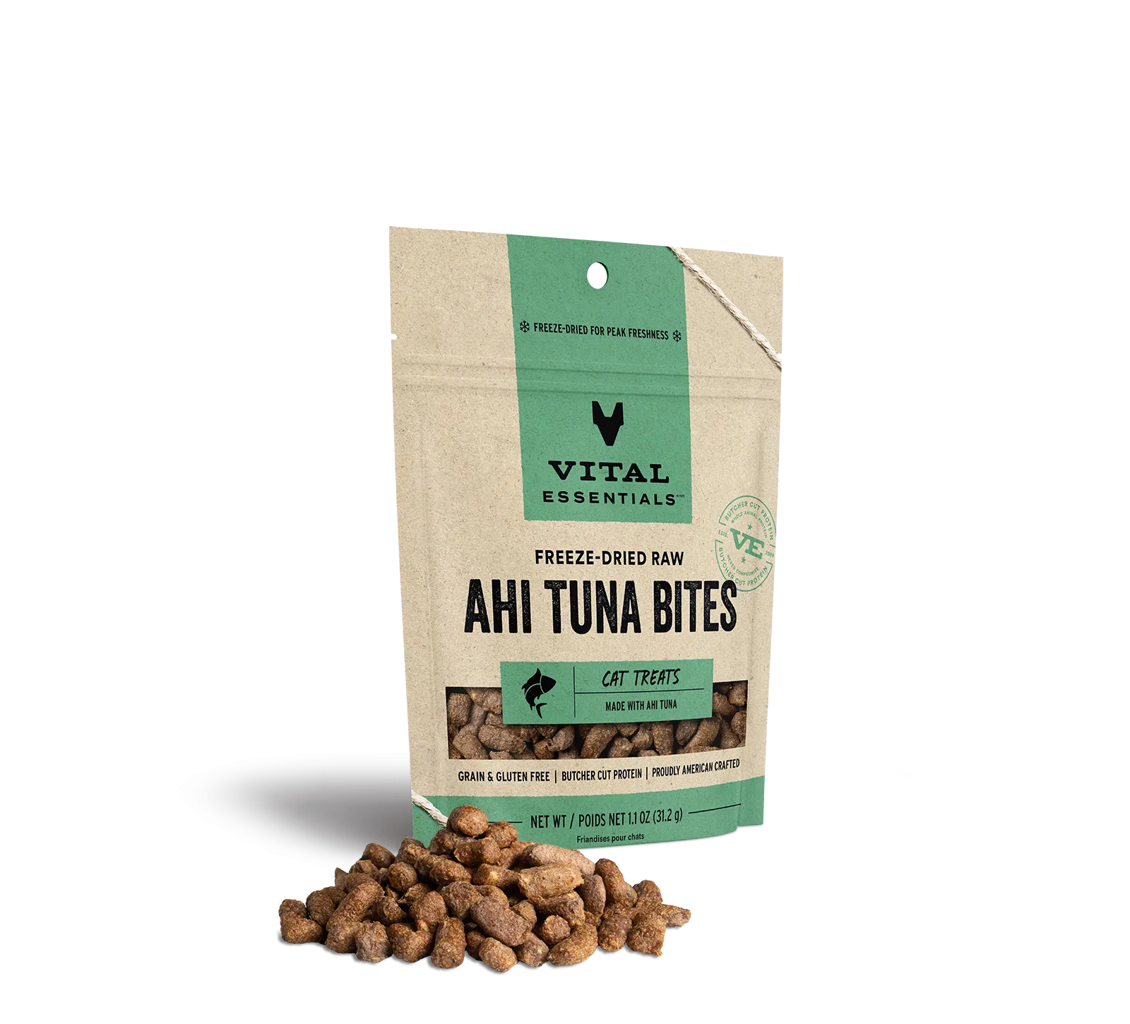 Vital Essentials Freeze Dried Ahi Tuna Bites for Cats 1.1oz