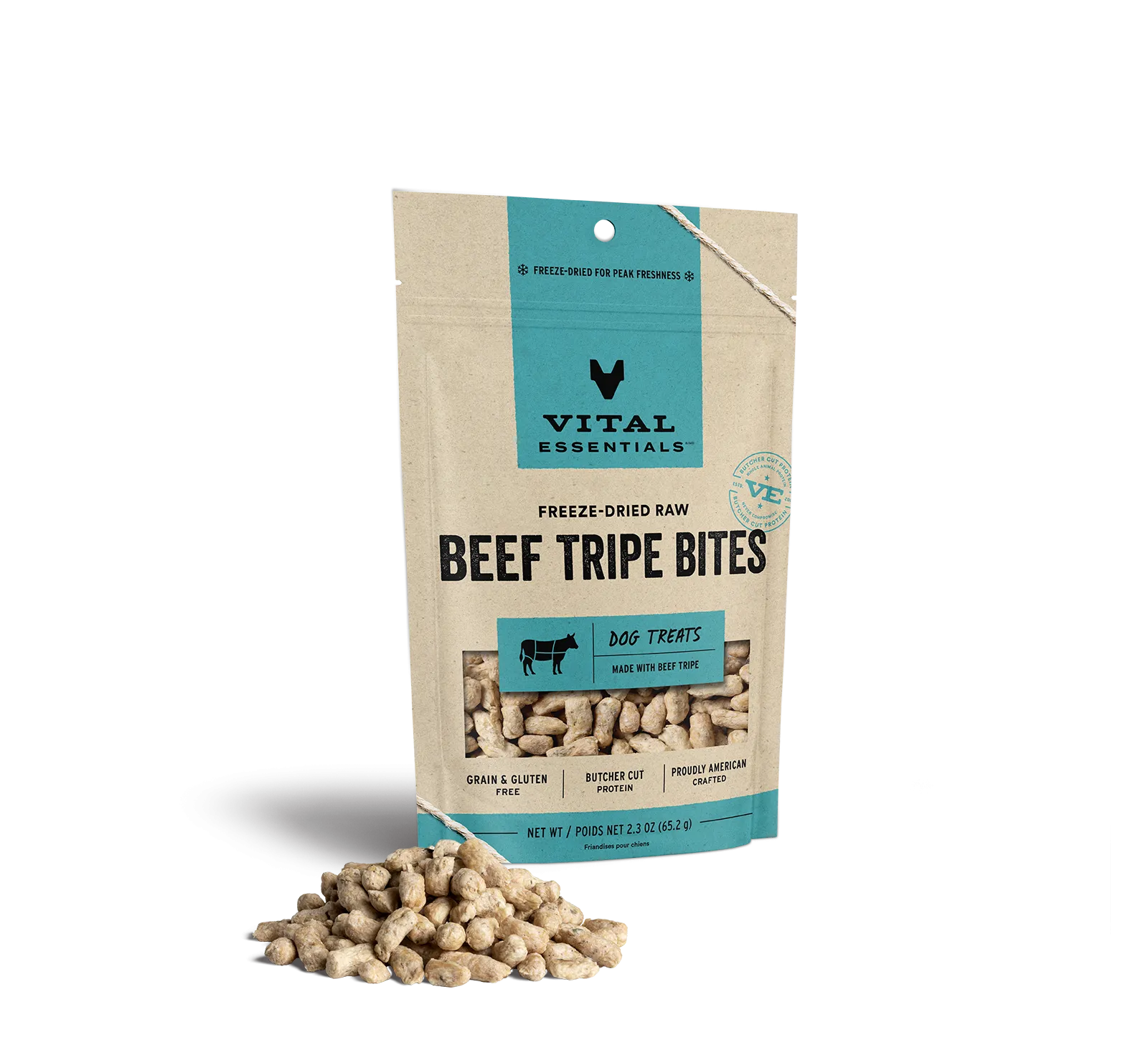 Vital Essentials Freeze Dried Beef Tripe Dog Treats 2.3oz