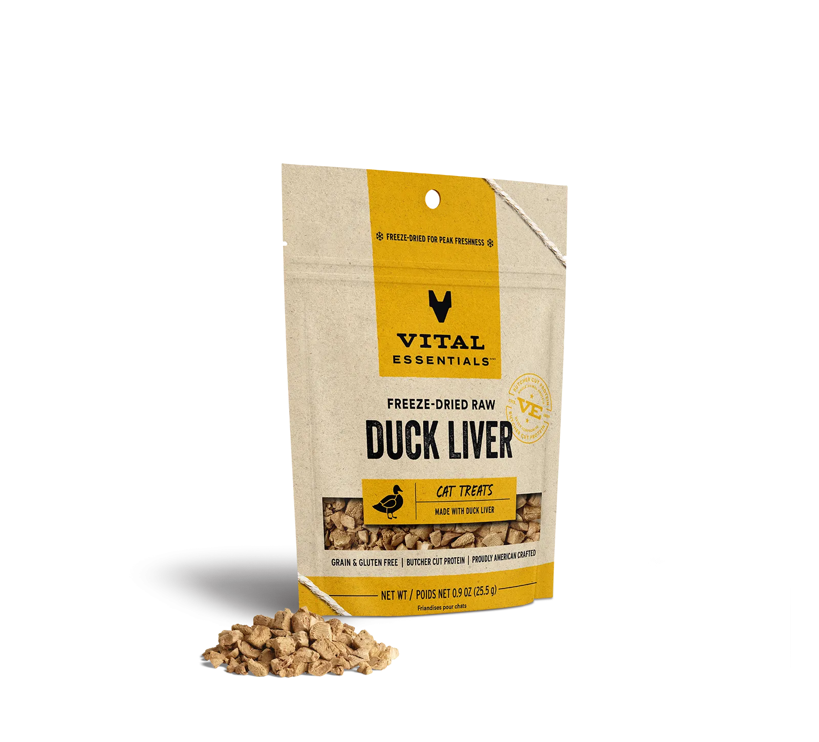 Vital Essentials Freeze Dried Duck Liver for Cats .9oz