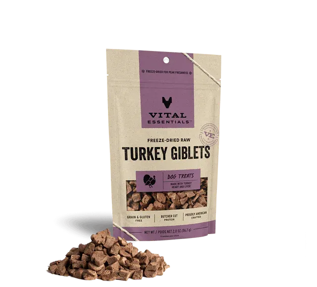 Vital Essentials Freeze-Dried Raw Turkey Giblets Dog Treats