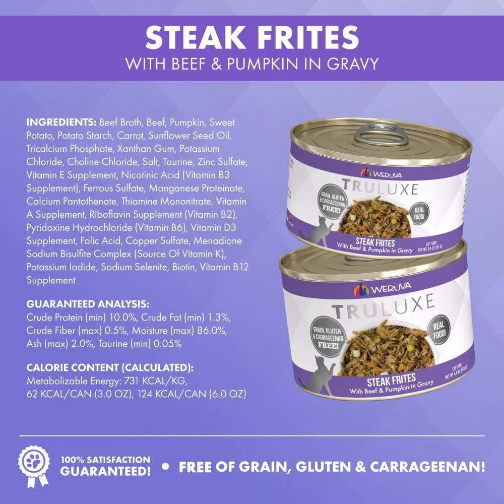 Weruva TRULUXE Steak Frites with Beef & Pumpkin in Gravy Canned Cat Food