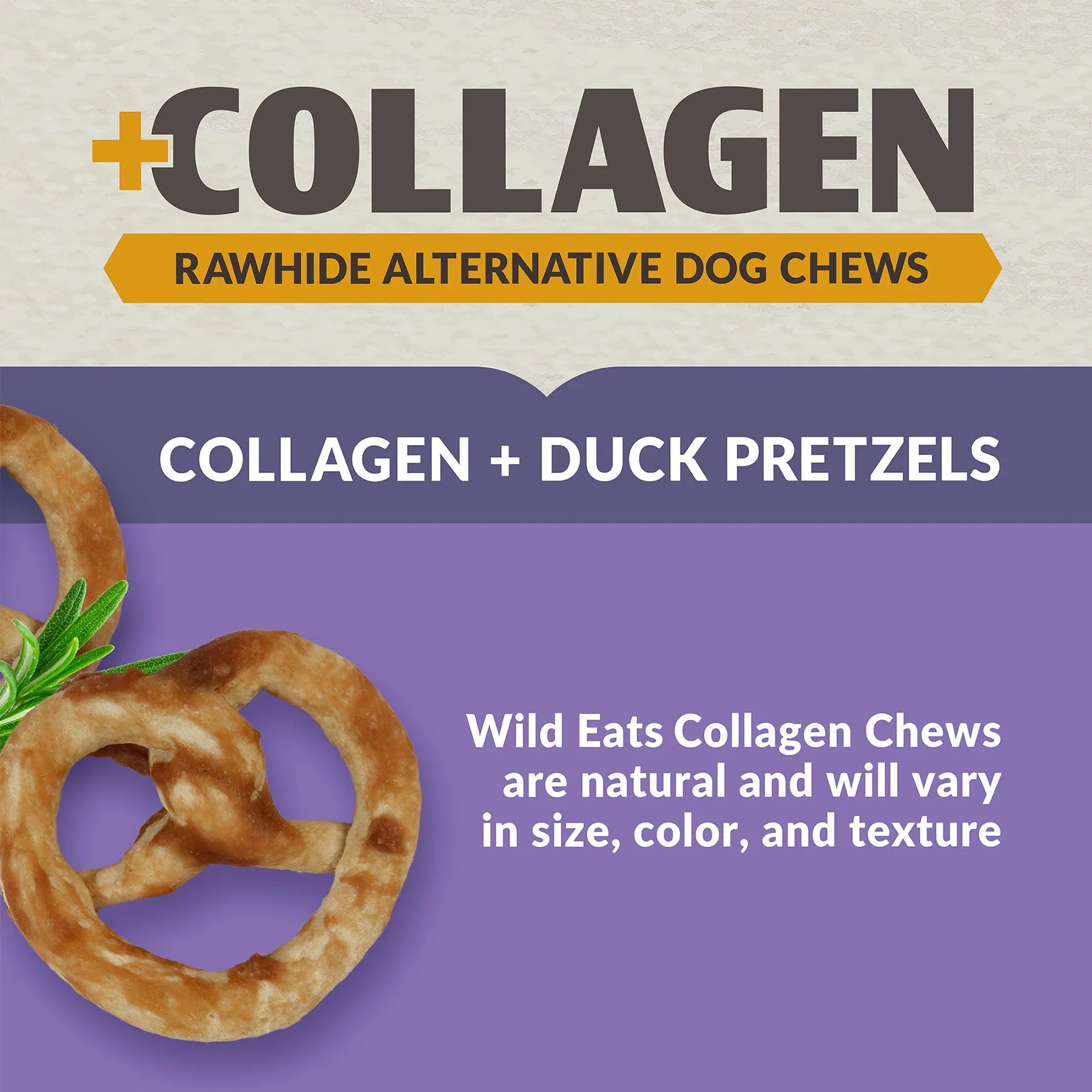 Wild Eats Collagen Pretzel Duck Flavor Dog Treats