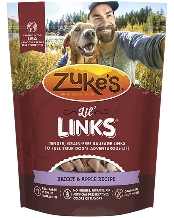 Zukes Lil' Links Grain Free Rabbit and Apple Recipe for Dogs